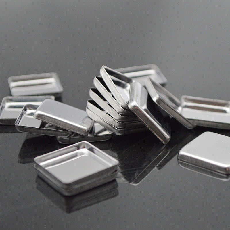 Square Metal Pans 19.7mm – 200pcs Refillable Tins for Solid Balm, Eyeshadow, Perfume, and Watercolor – 0.6g Non-Magnetic Pans for Custom Magnetic Palettes