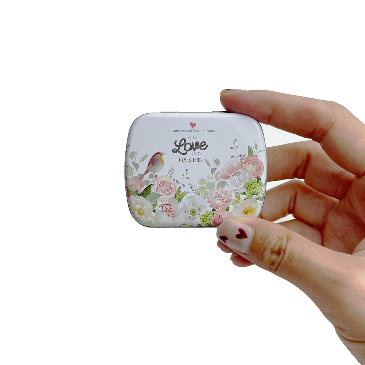 2.3 x 1.9 x 0.6 inches 9 Pcs Small Metal Tin Box Portable Small Container Storage Case With Solid Hinged Top for Drawing Pin Nail Art Bead Earring and Jewelry Craft Organizing