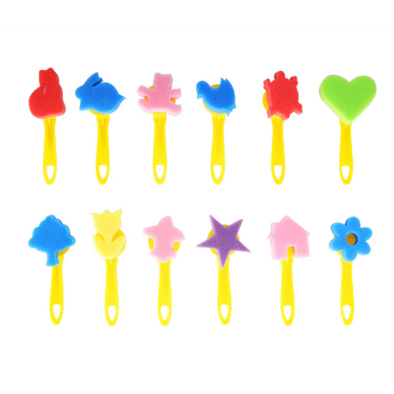 29PCS Kids Sponge Painting Brushes Set – Early Learning DIY Art Tools for Toddlers & Preschoolers