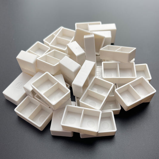 1000pcs to 5000pcs Double 2ml Watercolor Half Pans – Bulk Twin Connected Plastic Paint Pans for DIY Palette Refills & Art Supplies