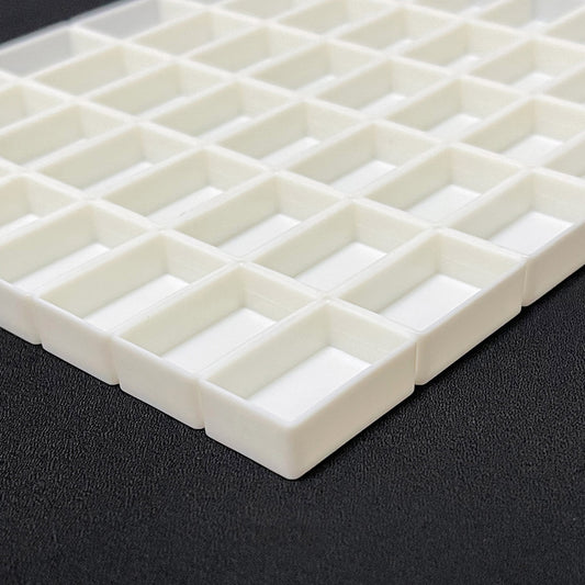 3ml Empty Watercolor Full Pans for DIY & Handmade Paint – Bulk 1000pcs to 5000pcs, White & Clear Plastic with Flat FCLUB Logo