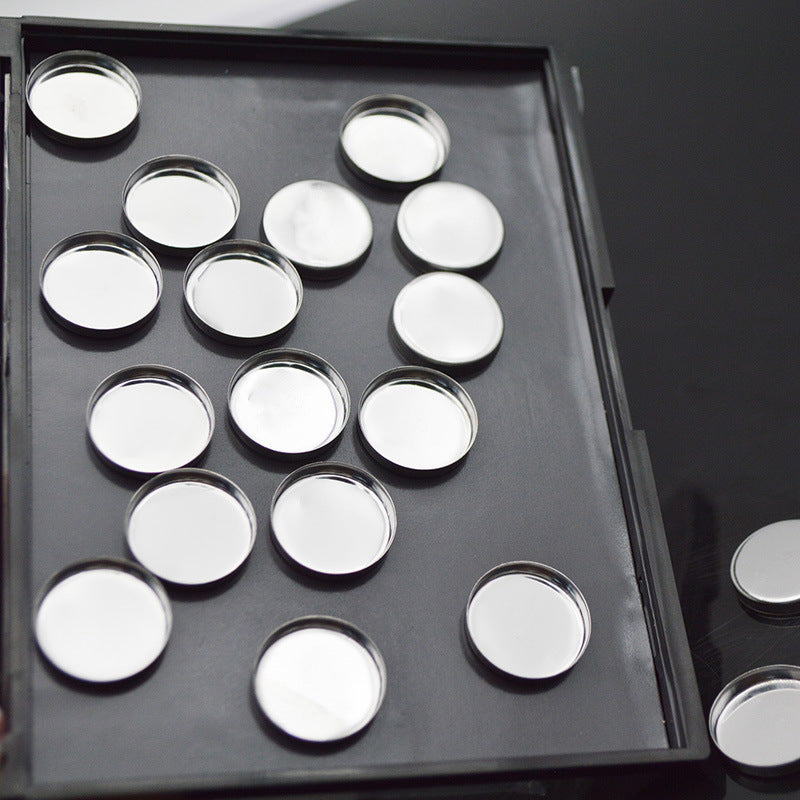 20*20MM Round 200Pcs, Empty Round Metal Tin Palette Pans, Empty Eyeshadow Pans for Small Travel Palettes, Makeup Palette Pans