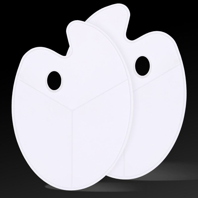 3Pcs Plastic Paint Palette Oval Oil Painting Palette with Thumb Hole for Acrylic Watercolor Oil and Gouache Paint