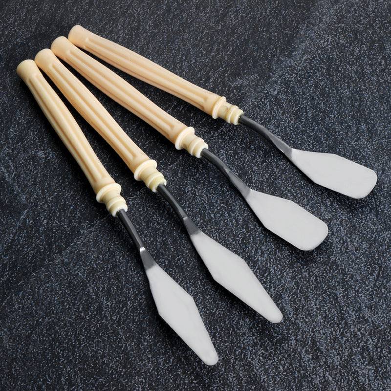 Palette Knife Set – 4PCS Stainless Steel Painting Knives with Plastic Handles for Oil, Acrylic & Gouache, Artist Spatula Tools for Mixing & Texture Painting