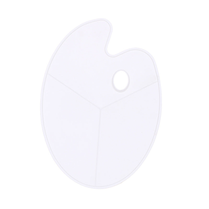 3Pcs Plastic Paint Palette Oval Oil Painting Palette with Thumb Hole for Acrylic Watercolor Oil and Gouache Paint