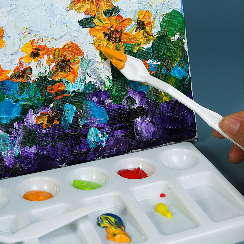 18Pcs (3 Sets )Plastic Spatula Palette Knives - Painting Knife for Mixing, Spreading, Scratching, Layering Colors, Thin and Flexible Art Tools for Carving, Oil, Acrylic, Watercolor Painting