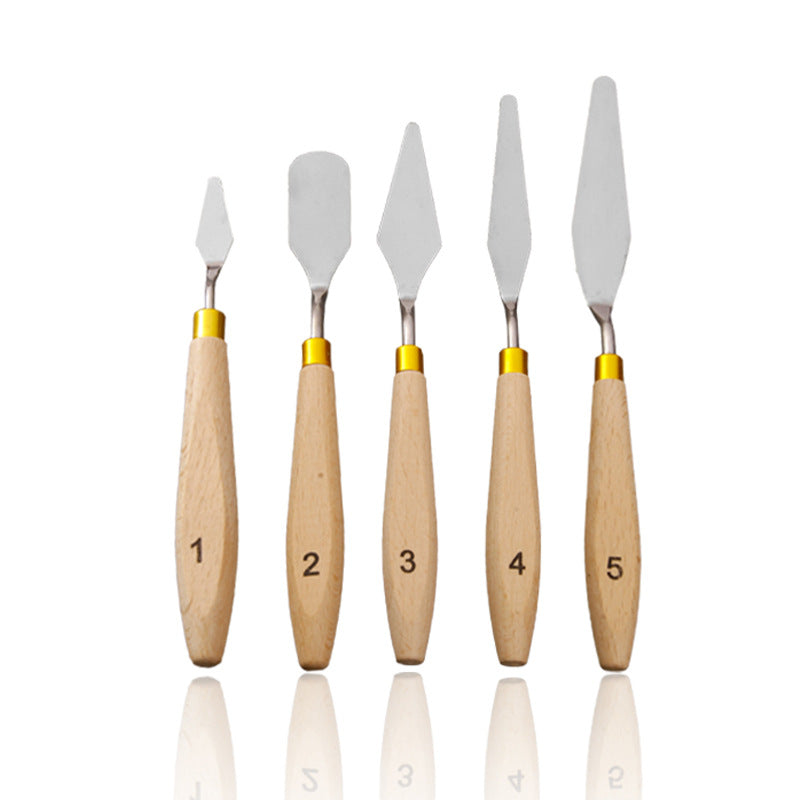 Palette Knife Set – 5PCS Stainless Steel Painting Knives for Oil, Acrylic & Gouache, Artist Spatula Set for Mixing, Blending & Texture Painting