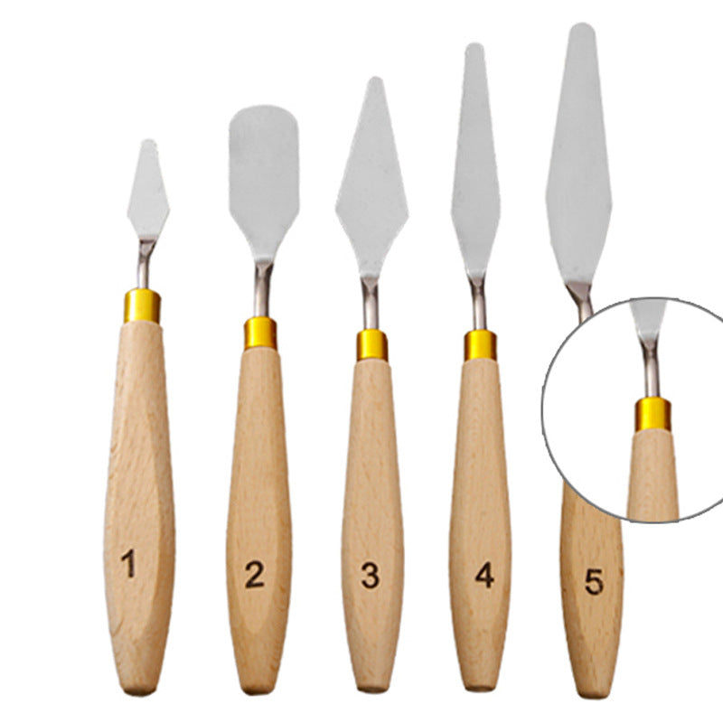 Palette Knife Set – 5PCS Stainless Steel Painting Knives for Oil, Acrylic & Gouache, Artist Spatula Set for Mixing, Blending & Texture Painting