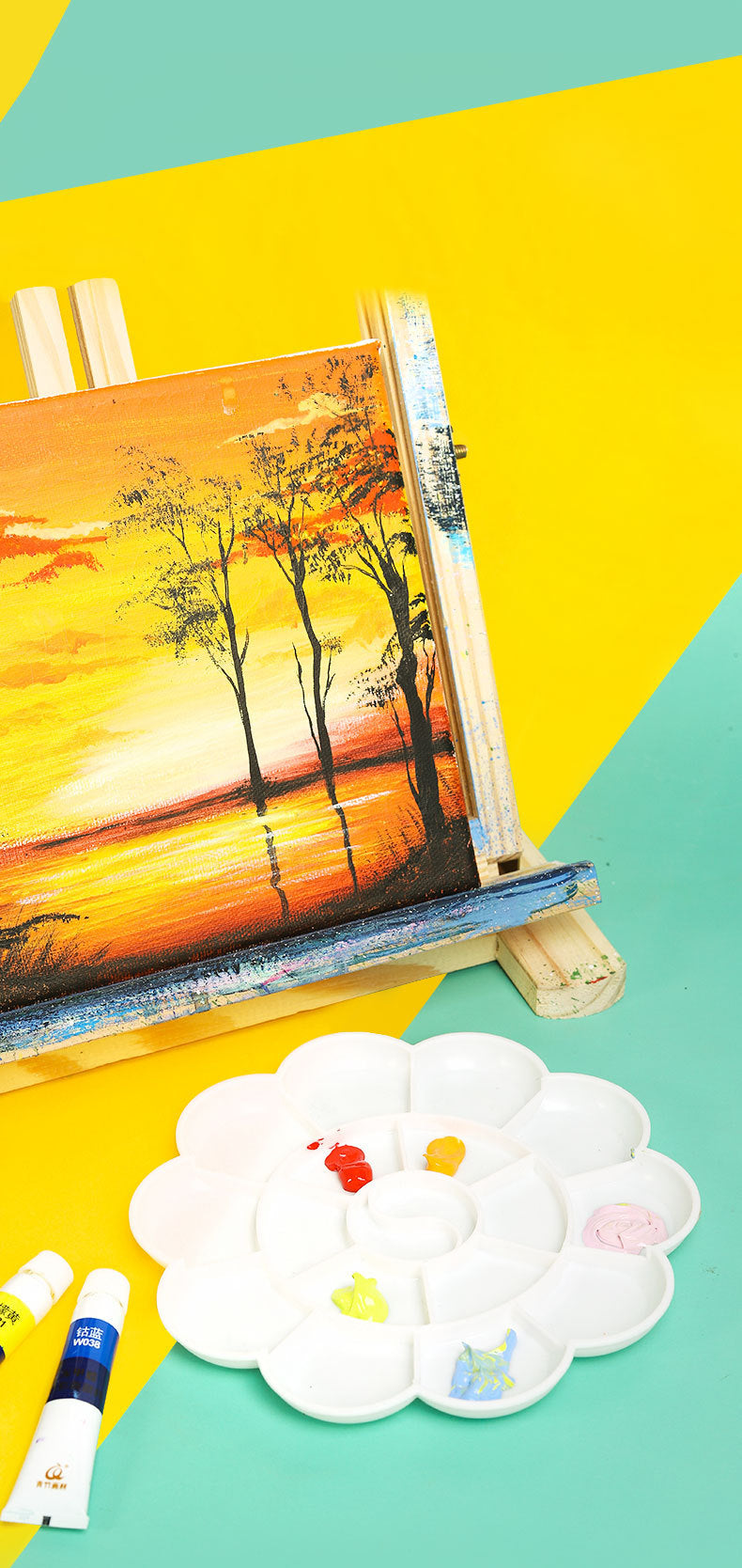 100Pcs/Set 18 Wells Paint Tray Palettes, Plastic Paint Pallets for Kids or Students to Paints on School Project or Art Class