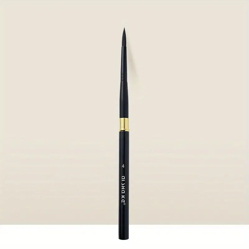 Artist Black Portable Watercolor Brush - Round Point Aluminum Penholder - Nylon Paint Brush Sketching Painting Removable Painting Pen Nail Art Pen