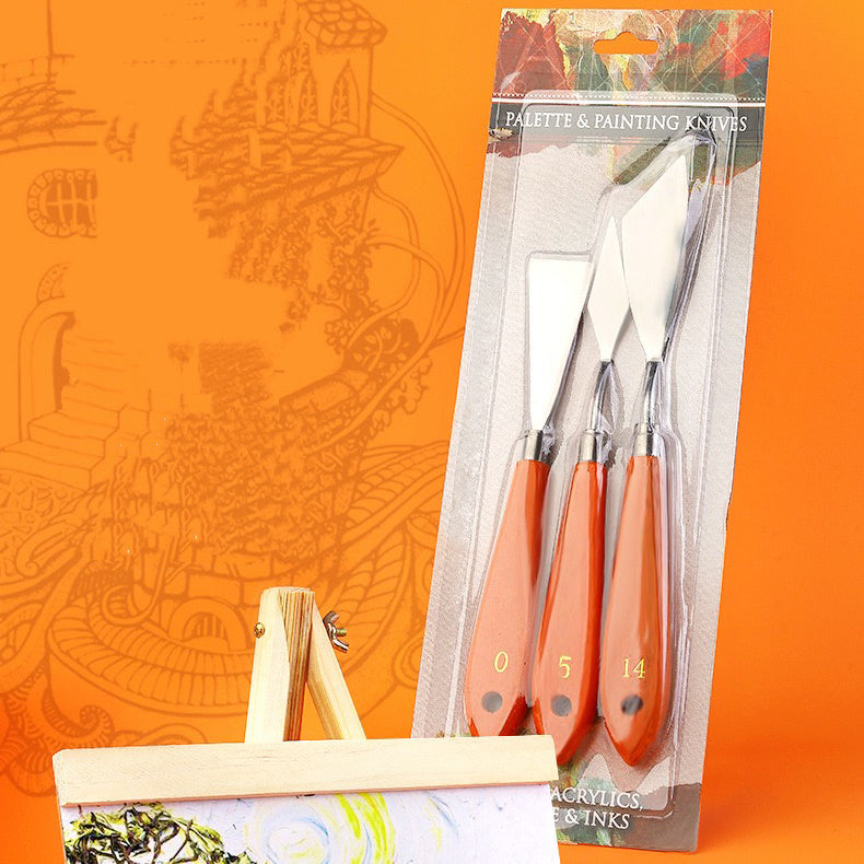 Palette Knife Set for Painting – 3PCS Stainless Steel Spatula Knives for Oil, Acrylic, and Gouache, Artist Painting Tools for Mixing & Texture Art