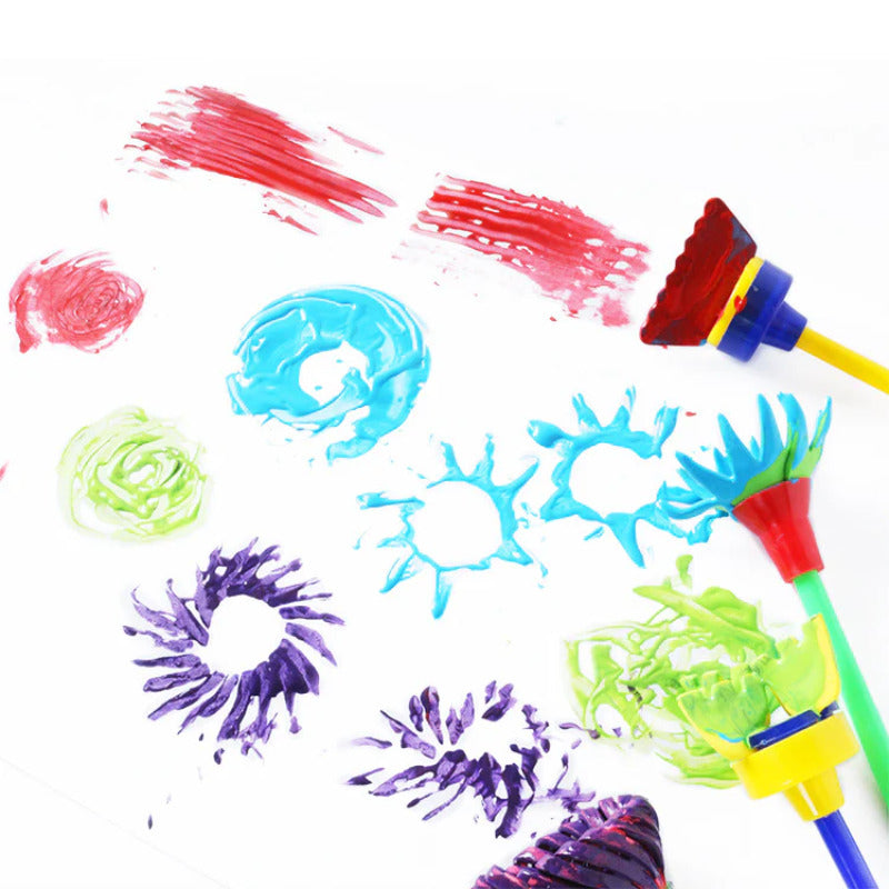 29PCS Kids Sponge Painting Brushes Set – Early Learning DIY Art Tools for Toddlers & Preschoolers