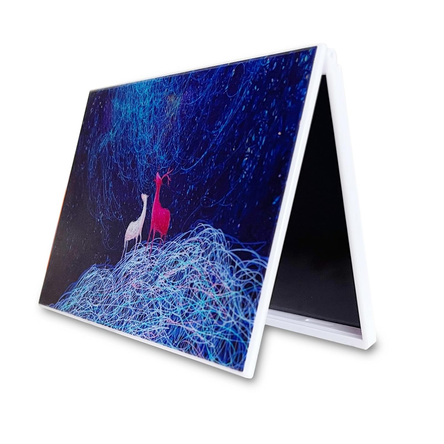 FCLUB Small Watercolor Palette with 55pcs Tiny Metal Pans, Fold Out Mixing Area with Magnet Backings, Watercolor Palette with Lid, Paint Pallet with Lid, Empty Watercolor Palette, Folding Paint Tray