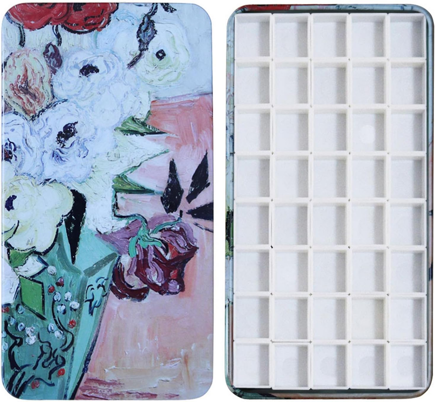 FCLUB Empty Watercolor Palette with Magnetic Pans,Paint Palette, Paint Tray Palettes, Painting Palette