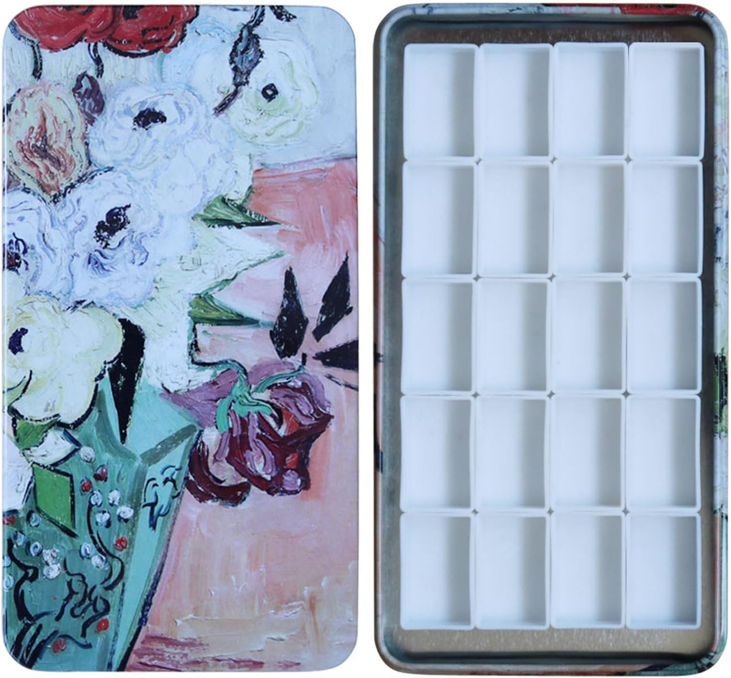 FCLUB Empty Watercolor Palette with Magnetic Pans,Paint Palette, Paint Tray Palettes, Painting Palette