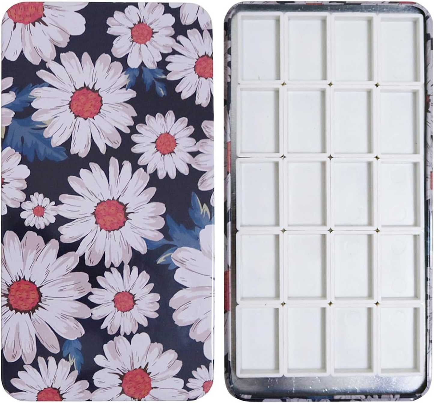 FCLUB Empty Watercolor Palette with Magnetic Pans,Paint Palette, Paint Tray Palettes, Painting Palette