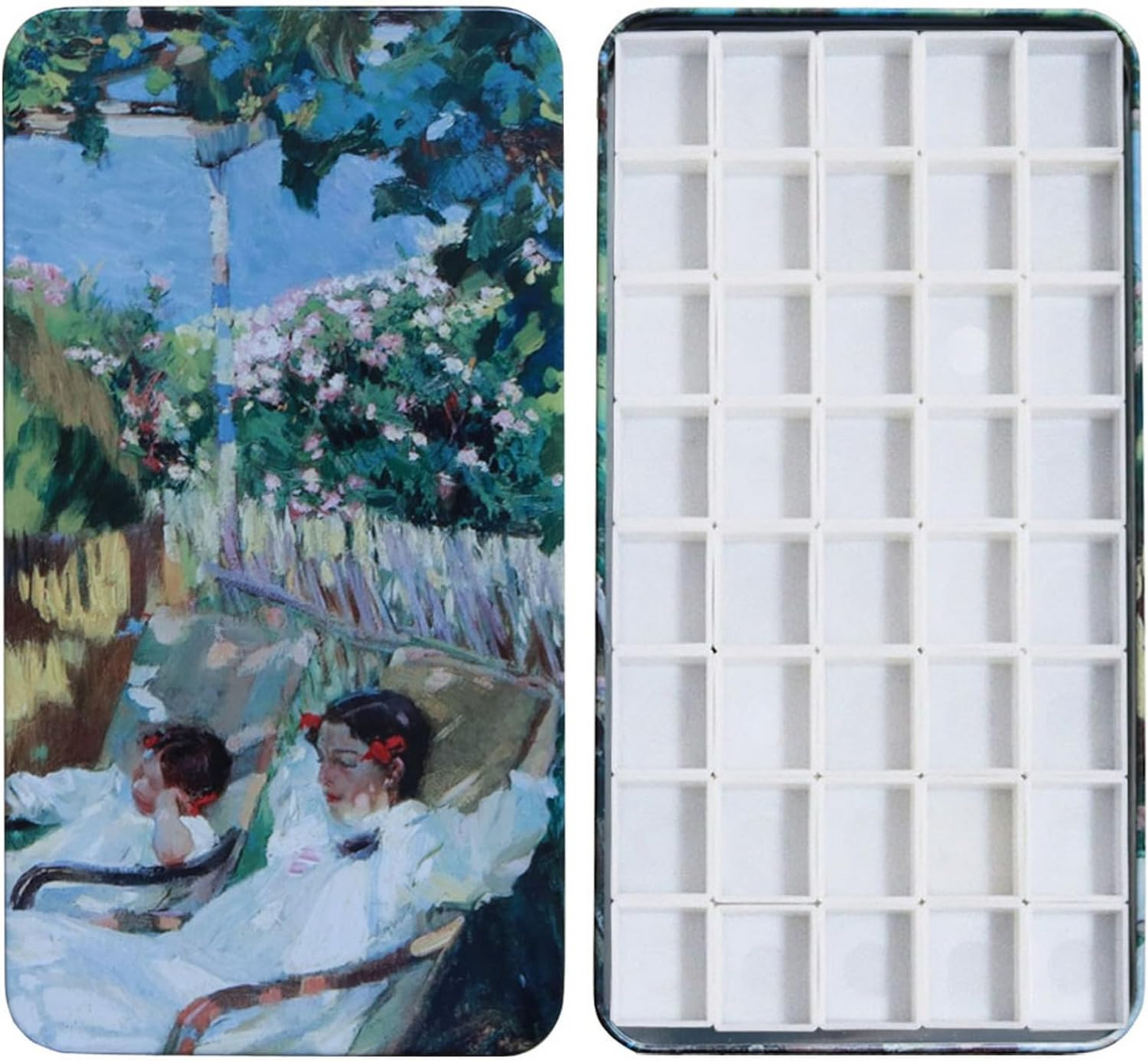 FCLUB Empty Watercolor Palette with Magnetic Pans,Paint Palette, Paint Tray Palettes, Painting Palette