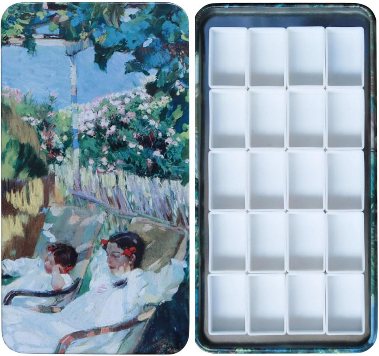 FCLUB Empty Watercolor Palette with Magnetic Pans,Paint Palette, Paint Tray Palettes, Painting Palette