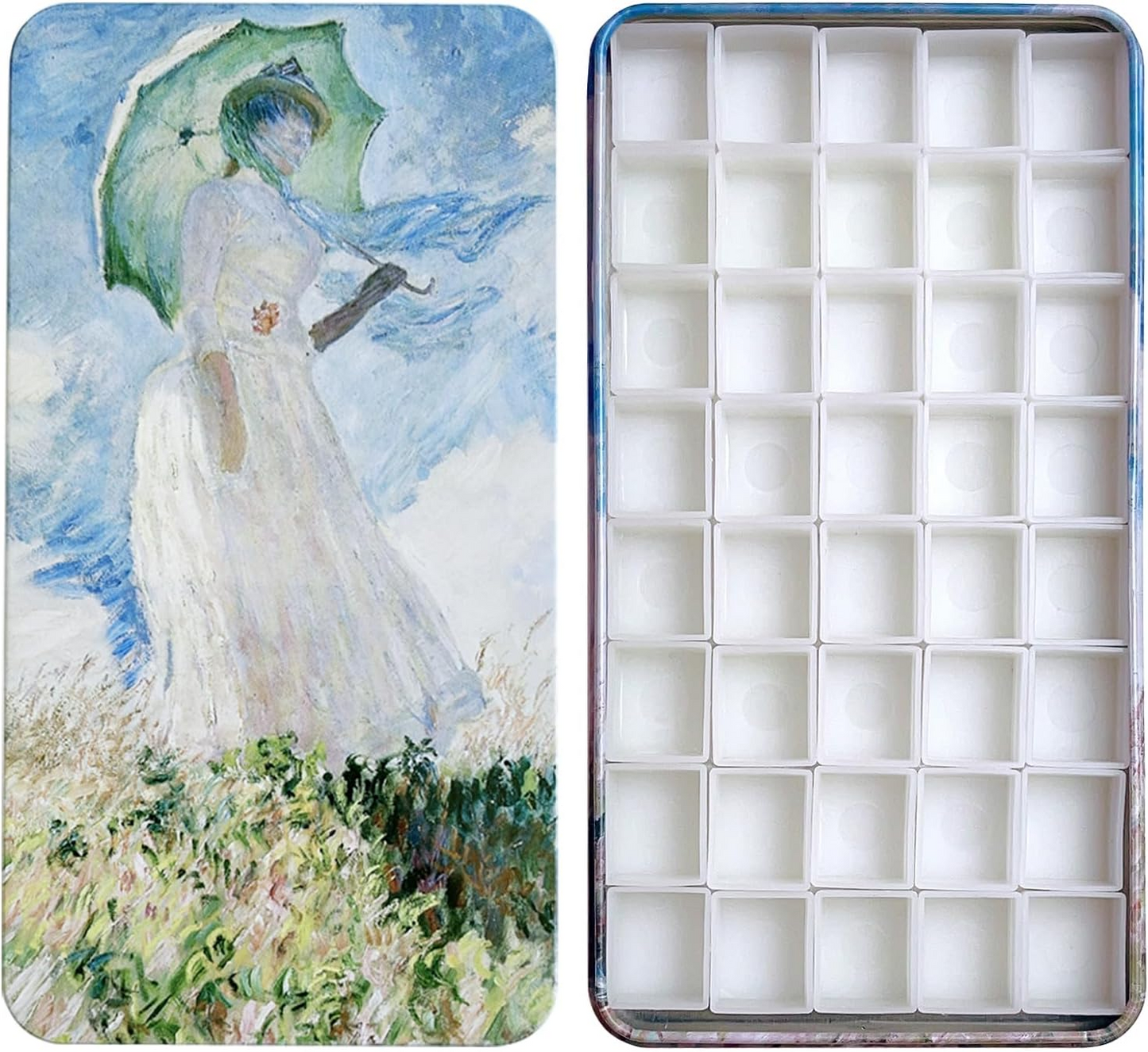 FCLUB Empty Watercolor Palette with Magnetic Pans,Paint Palette, Paint Tray Palettes, Painting Palette