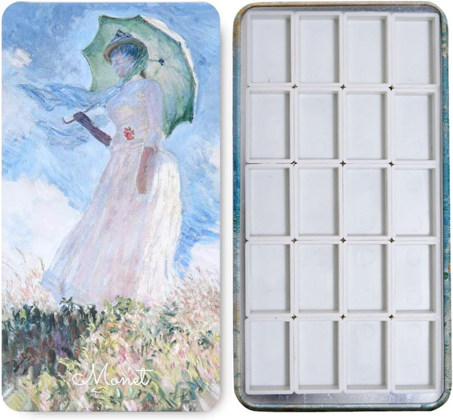 FCLUB Empty Watercolor Palette with Magnetic Pans,Paint Palette, Paint Tray Palettes, Painting Palette