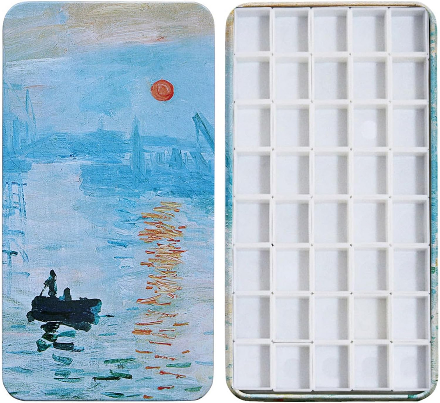 FCLUB Empty Watercolor Palette with Magnetic Pans,Paint Palette, Paint Tray Palettes, Painting Palette