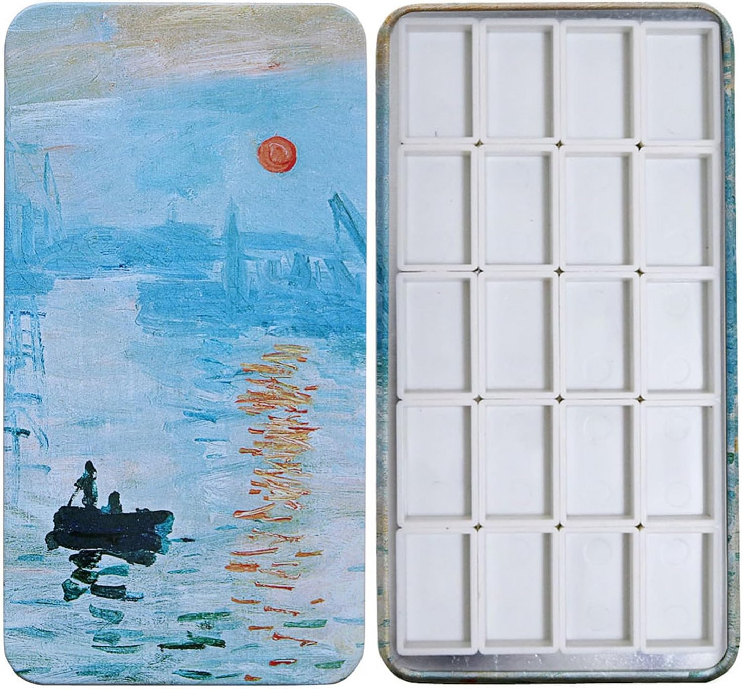 FCLUB Empty Watercolor Palette with Magnetic Pans,Paint Palette, Paint Tray Palettes, Painting Palette