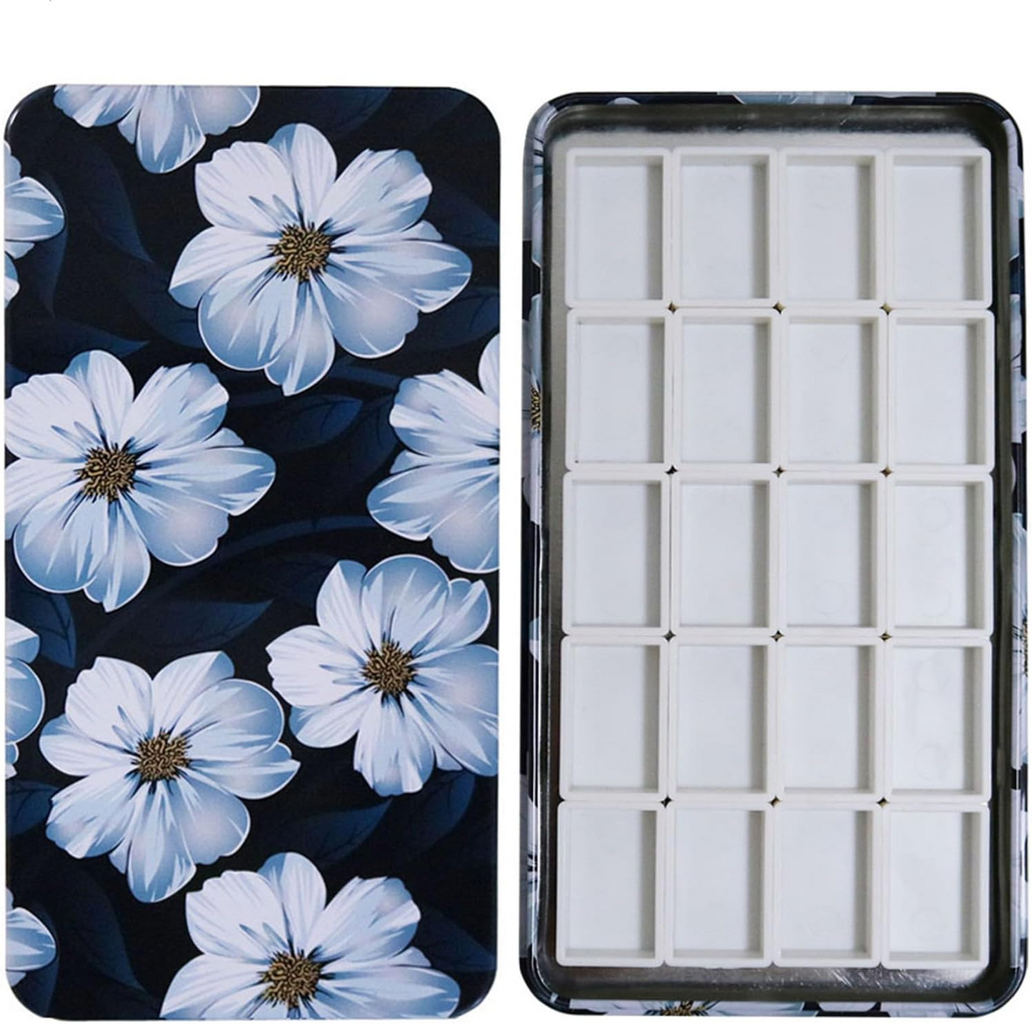 FCLUB Empty Watercolor Palette with Magnetic Pans,Paint Palette, Paint Tray Palettes, Painting Palette