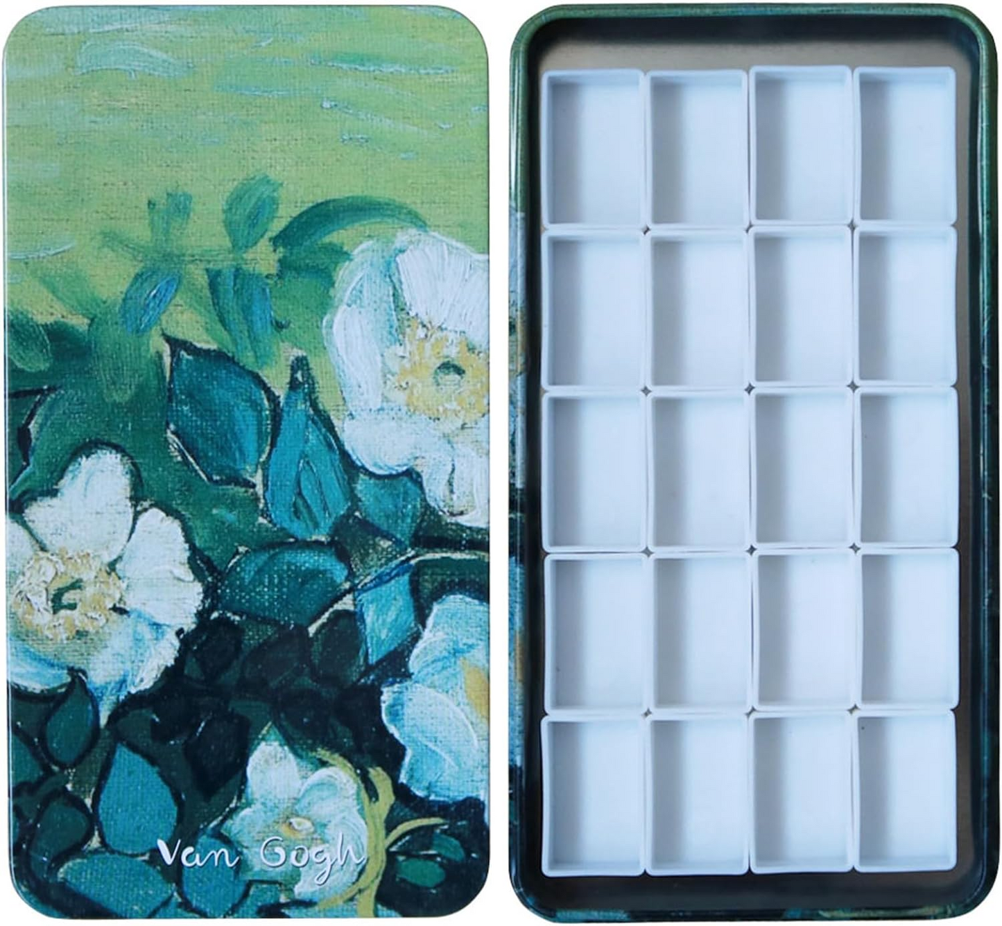 FCLUB Empty Watercolor Palette with Magnetic Pans,Paint Palette, Paint Tray Palettes, Painting Palette