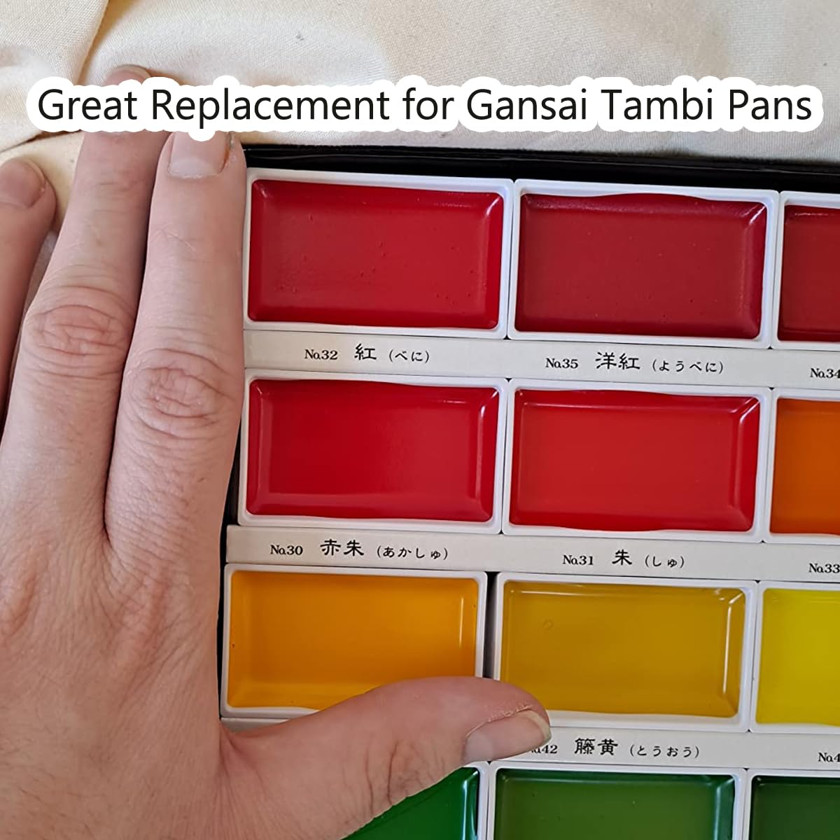 50pcs 7.2ml Empty Watercolor Pans – Compatible with Kuretake Gansai Tambi Paints, Large Plastic Pans for Gouache, DIY Handmade Paint Refills & Travel Art Kits