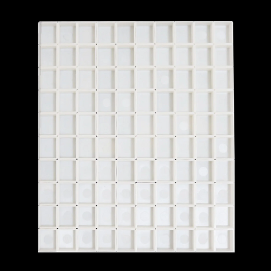 1000pcs to 5000pcs Bulk 2ml Watercolor Half Pans – White & Clear Plastic with Flat FCLUB Logo