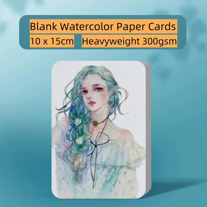 FCLUB 300 GSM Thick Watercolor Paper Postcards – 10x15cm (4x6'') | 1000 Sheets Cold Pressed Pure Wood Pulp | Textured Blank Cards for DIY, Greeting Cards, Acrylic, Gouache & Mixed Media Painting