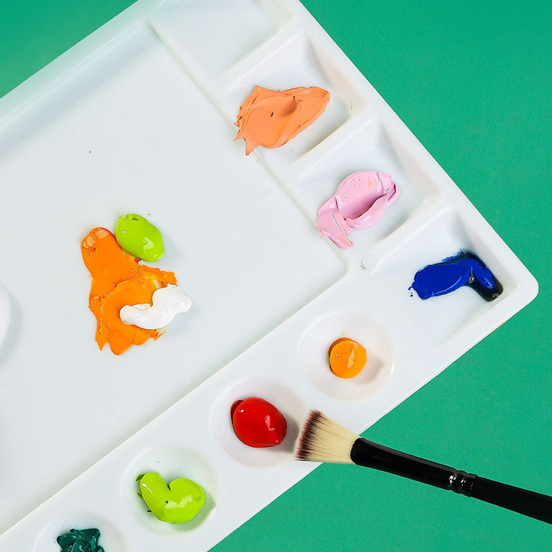 3 Pack 9-Well Plastic Palette Watercolor Paint Tray Palettes for Oil, Watercolor and Acrylic Paints