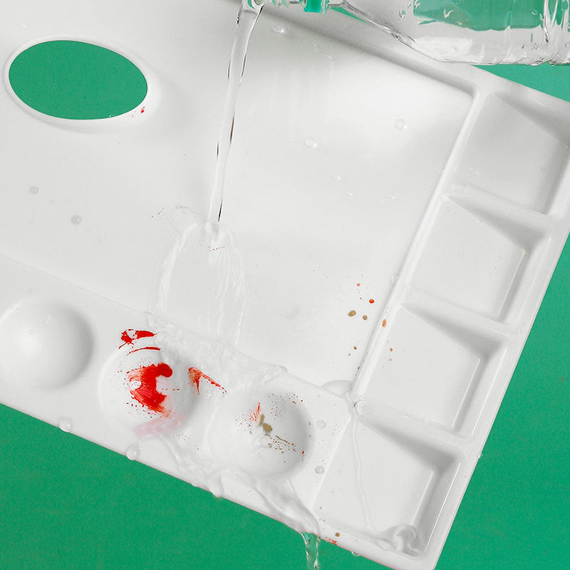 3 Pack 9-Well Plastic Palette Watercolor Paint Tray Palettes for Oil, Watercolor and Acrylic Paints