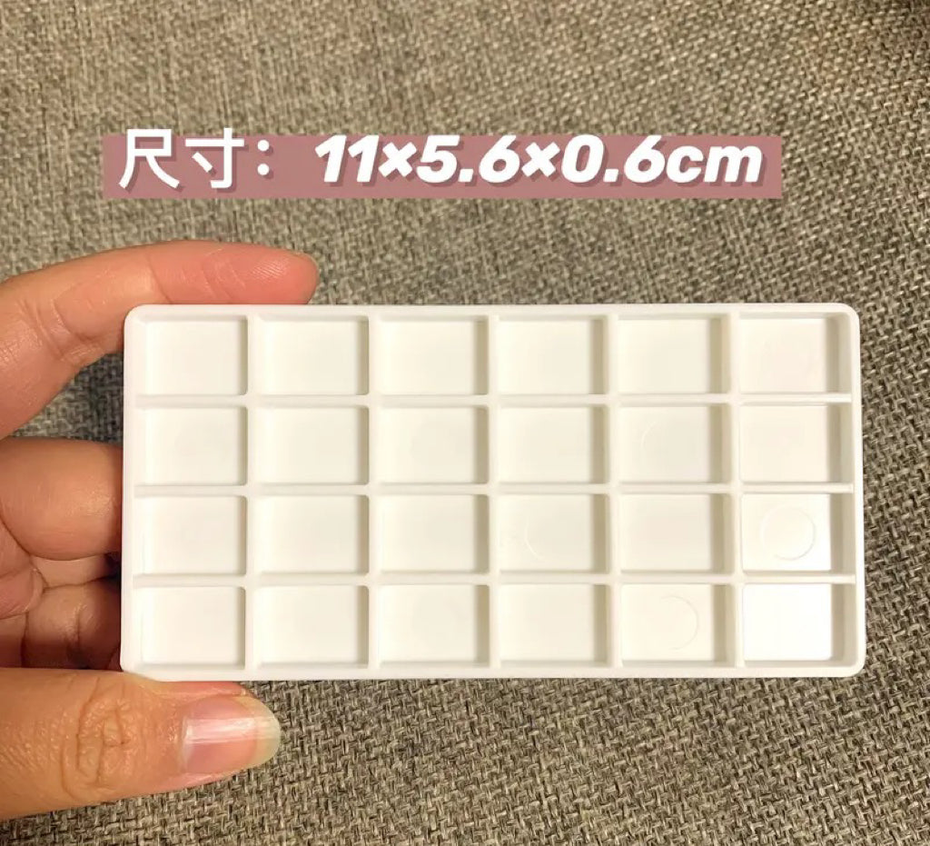 Connected 24-Well Plastic Watercolor Pans (1ml) – Empty Paint Trays for Sample Kits & Paint Sellers – 10 to 1000pcs