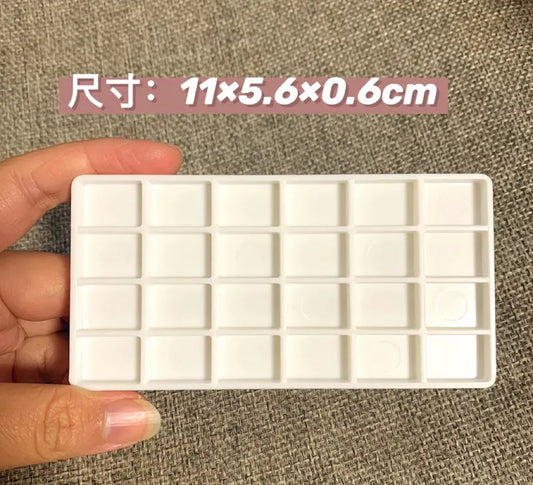 Bulk 1ml Connected 24-Well Watercolor Pans (1000pcs or 5000pcs) – White Plastic Empty Trays for DIY Watercolor Kits & Watercolor Palettes