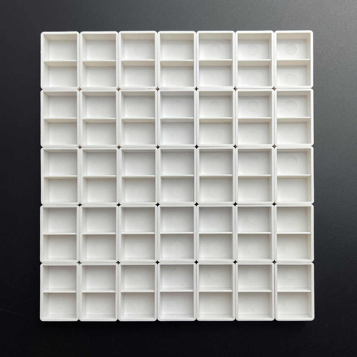 100pcs Double 2ml Watercolor Half Pans – Twin Connected Empty Plastic Paint Pans for DIY Palette & Travel Art Supplies
