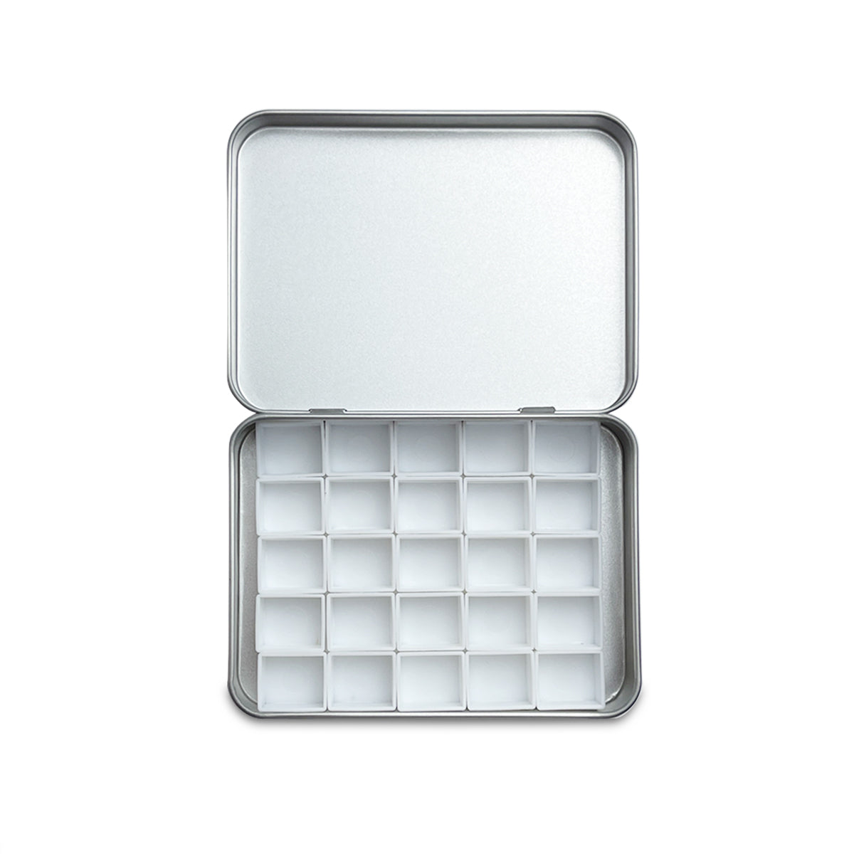 FCLUB Metal Empty Hinged Tins with 25pcs Magnetic Half Pans for DIY Travel Watercolor Painting