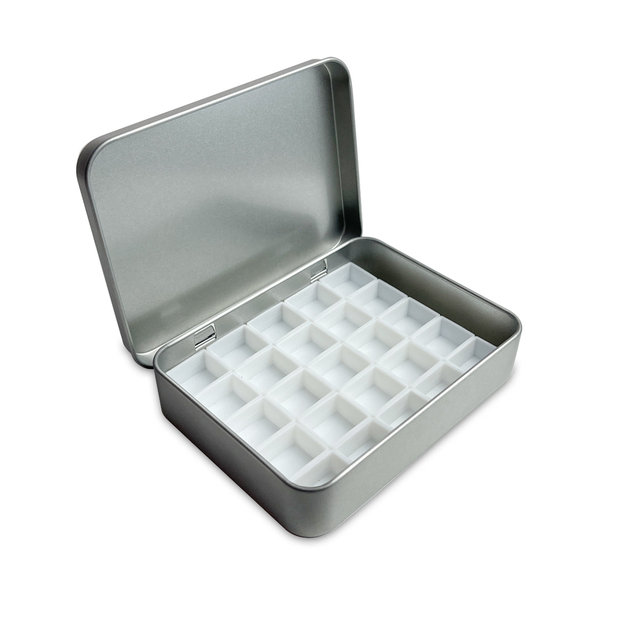 FCLUB Metal Empty Hinged Tins with 25pcs Magnetic Half Pans for DIY Travel Watercolor Painting