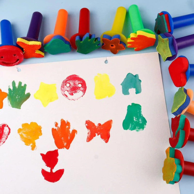 Children's Sponge Stamp Set for DIY Art, Cute EVA Foam Stamps for Kids, 5-Pack Colorful Patterns, Fun Educational Craft Tools, Easy to Use & Color, Boost Creativity