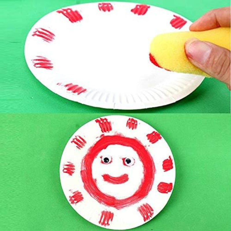 Kids Sponge Painting & Pottery Stamp Set – 24pcs Round Absorbent Foam Brushes for DIY Doodling, Watercolor, and Clay Art, Easy-to-Clean Art Sponges for Early Learning & Crafts