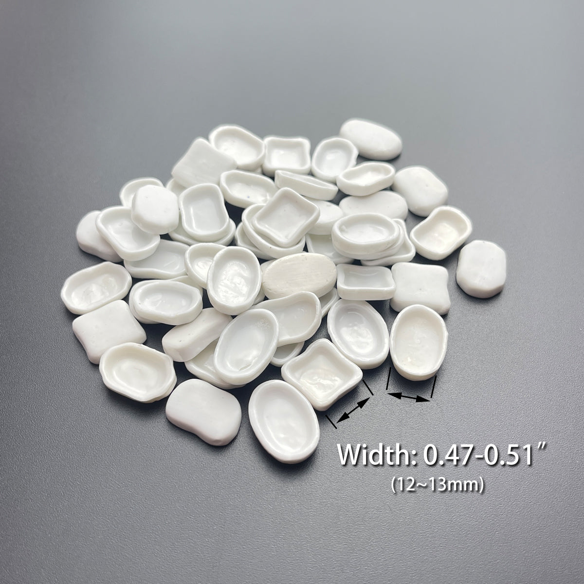 0.2-0.3ML 100Pcs, Mini Ceramic Paint Palette Pan, Small Ceramic Tray Palette for Watercolor Gouache Acrylic Oil Painting