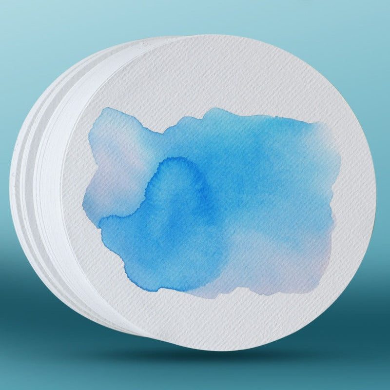 FCLUB 300 GSM Thick Round Watercolor Paper Cards – 12x12cm (4.7'') | 1000 Sheets Cold Pressed Pure Wood Pulp | Textured Blank Cards for DIY, Greeting Cards, Acrylic, Gouache & Mixed Media Painting