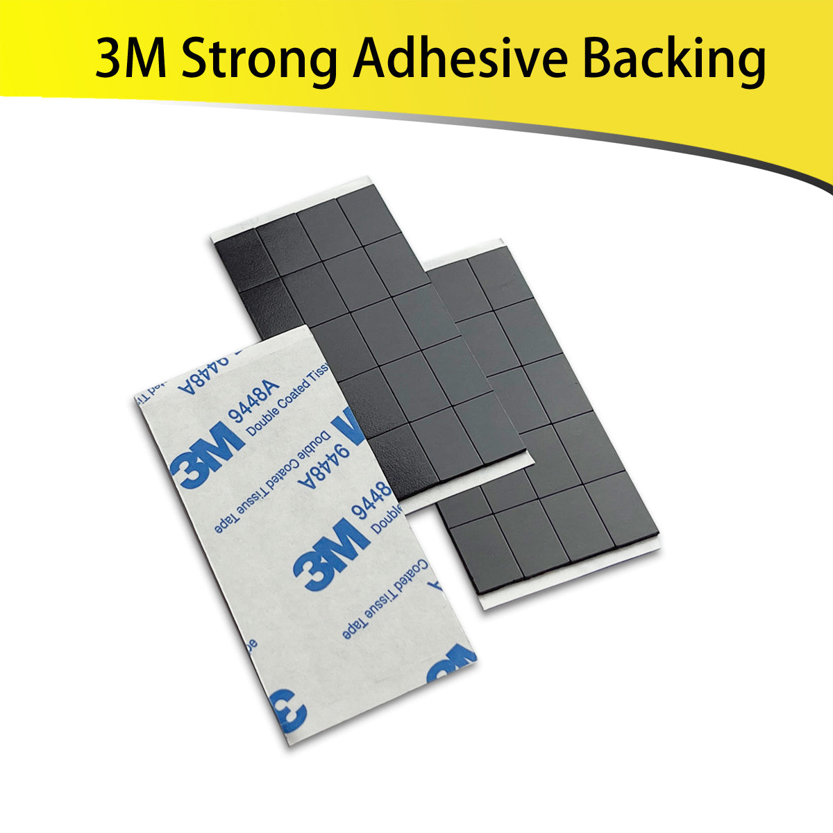 Peel and stick magnetic strips with strong 3M adhesive backing for reliable, long-lasting hold on smooth surfaces