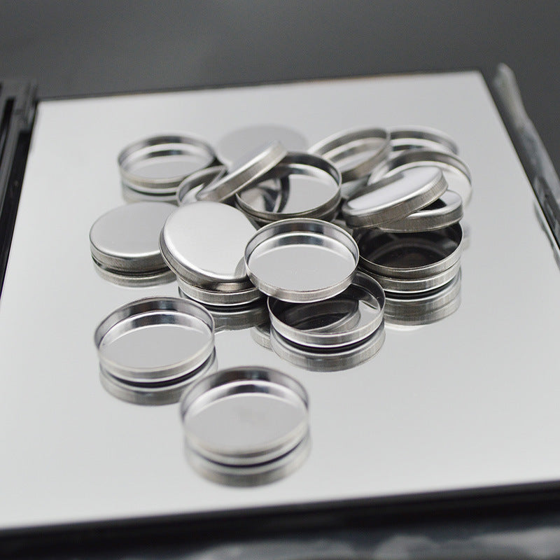 20*20MM Round 200Pcs, Empty Round Metal Tin Palette Pans, Empty Eyeshadow Pans for Small Travel Palettes, Makeup Palette Pans