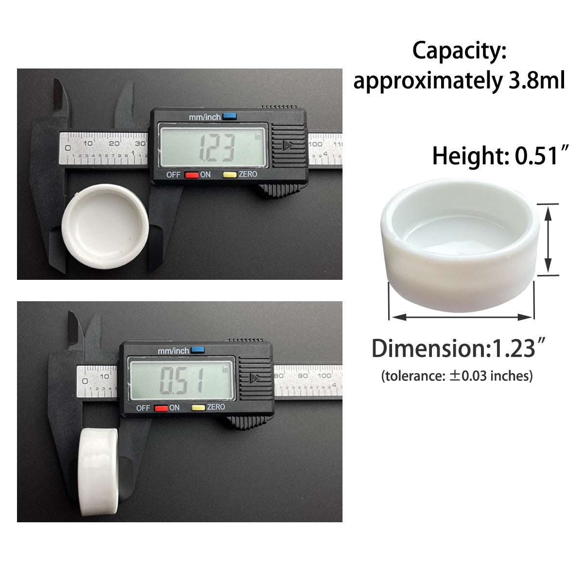 100Pcs Ceramic Watercolor Pan,1.6ML/2ML/3.8ML/5ML/8ML Round Pan for Watercolor, Small/ Large Ceramic Tray Palette for Watercolor Gouache Acrylic Oil Painting