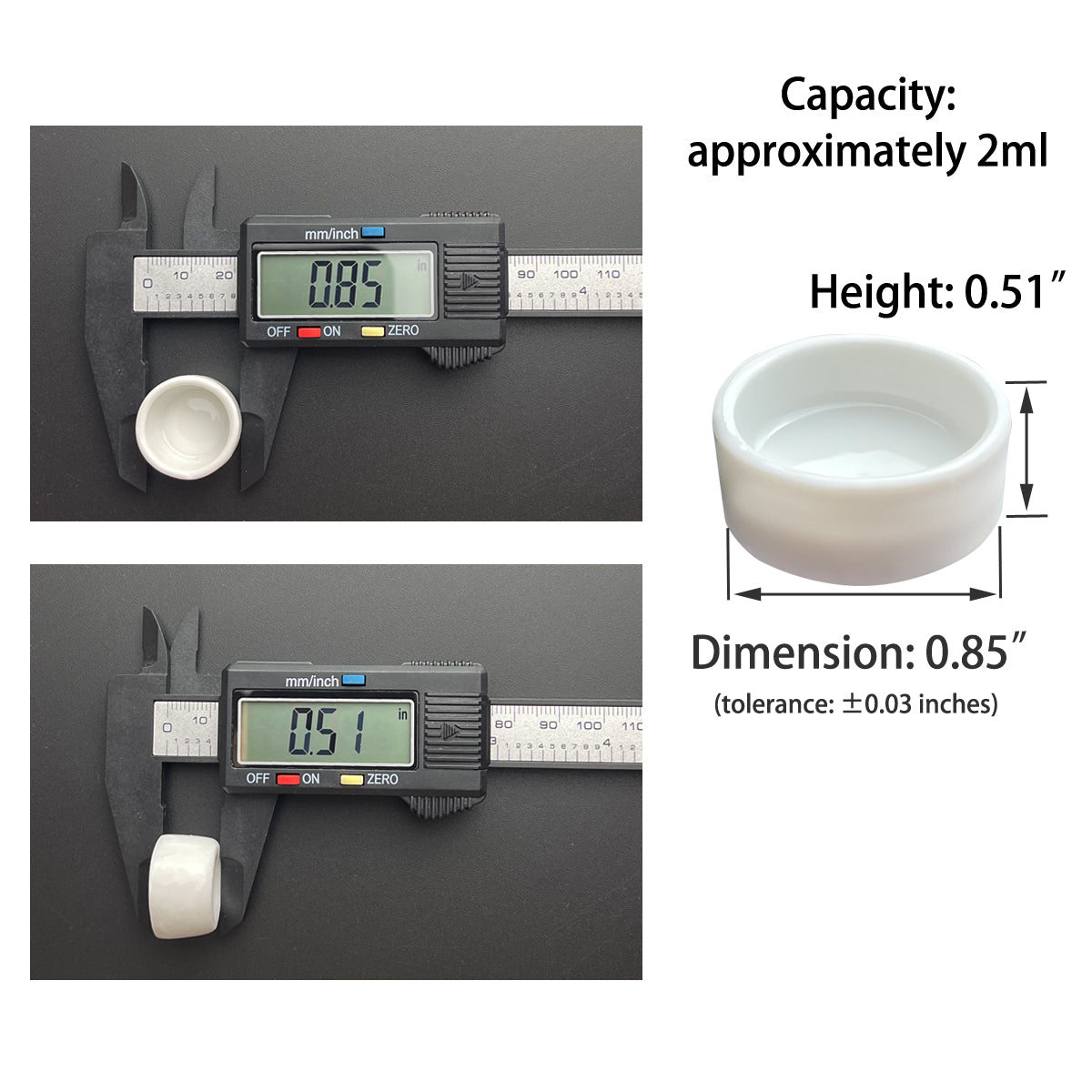 100Pcs Ceramic Watercolor Pan,1.6ML/2ML/3.8ML/5ML/8ML Round Pan for Watercolor, Small/ Large Ceramic Tray Palette for Watercolor Gouache Acrylic Oil Painting