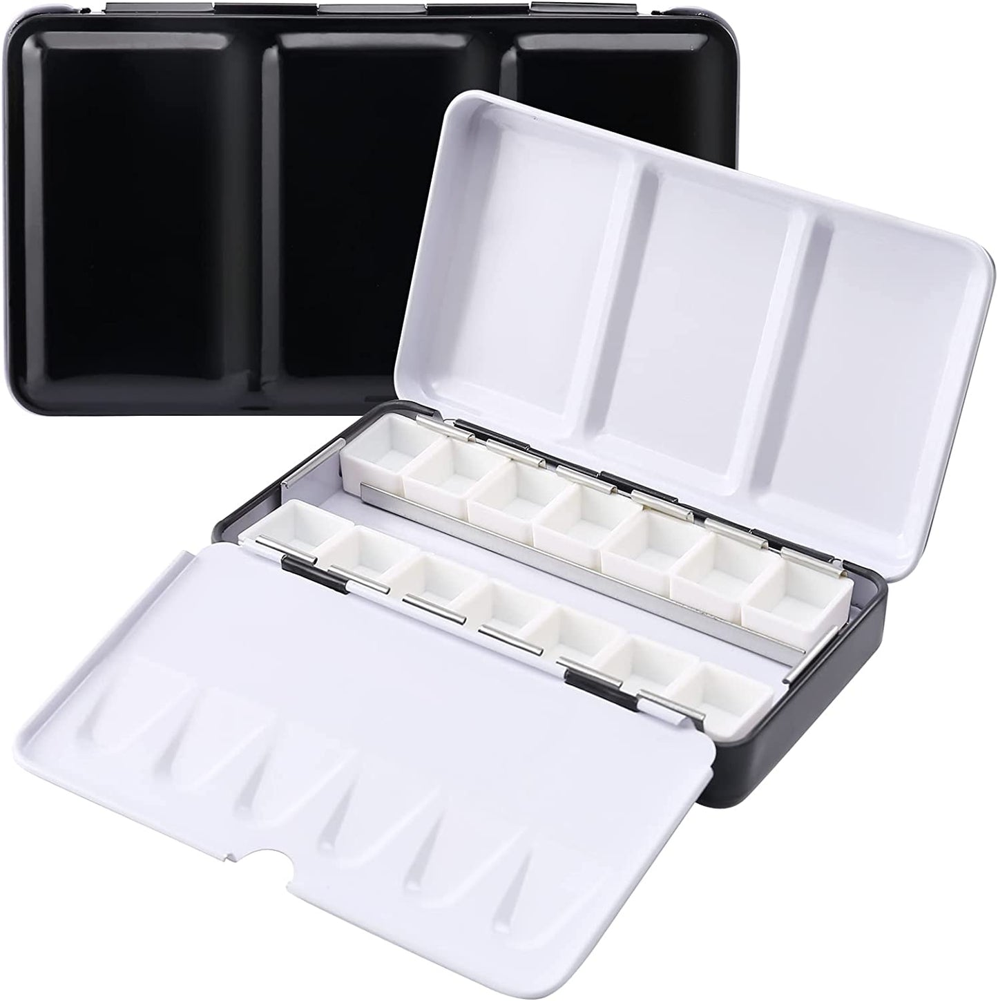 Small Watercolor Tray Palette with 14Pcs Half Pans - Empty Watercolor Palette