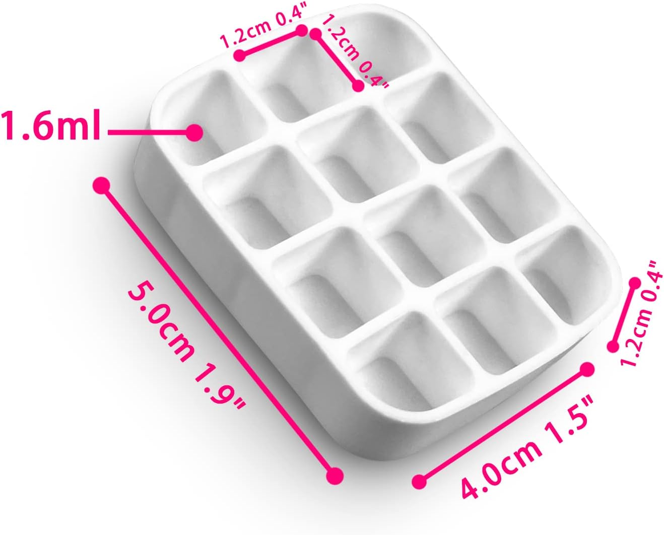 100pcs Connected 12-Well Plastic Watercolor Pans (1.6ml) – Empty Trays for DIY Handmade Paint Kits