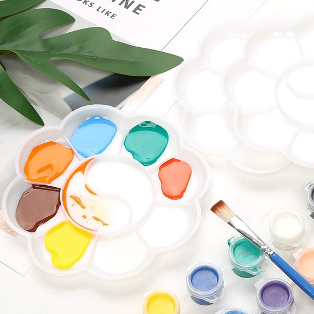 100Pcs Paint Pallet Tray, Painting Pallete, 10 Wells Color Mixing Pallete/Paint Trays for Kids, Plastic Palette