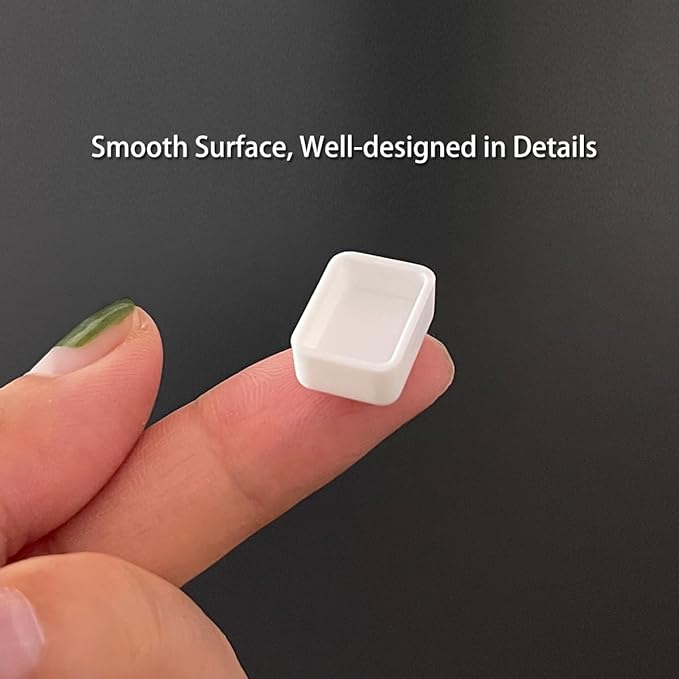 100pcs 0.5ml Rectangle Watercolor Pans with Adhesive Magnets – White & Clear Plastic for DIY Paint Kits